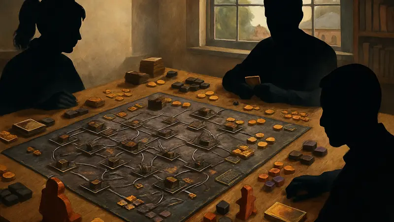 Игровой стол с компонентами настольной игры Brass. Питтсбург