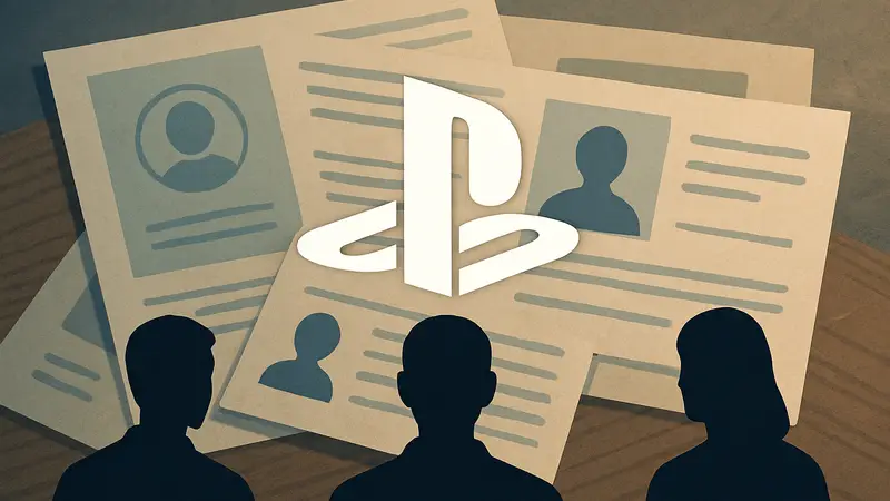 Логотип PlayStation на фоне документов, символизирующих новую систему верификации личности.