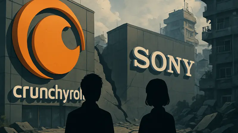 Логотип Crunchyroll и Sony, символизирующие изменения в политике стримингового сервиса для аниме-фанатов.