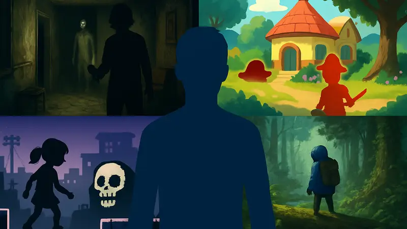 Скриншоты из нескольких инди-игр с Summer Game Fest, демонстрирующие разнообразие стилей и жанров, например, хоррор и ретро-приключение.