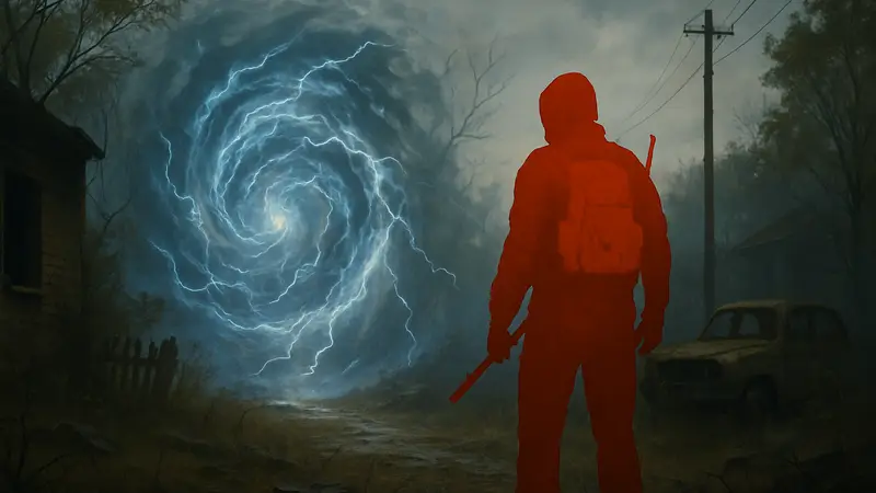 Скриншот из S.T.A.L.K.E.R. 2 с аномалией и сталкером, демонстрирующий новый контент Sealed Truth.