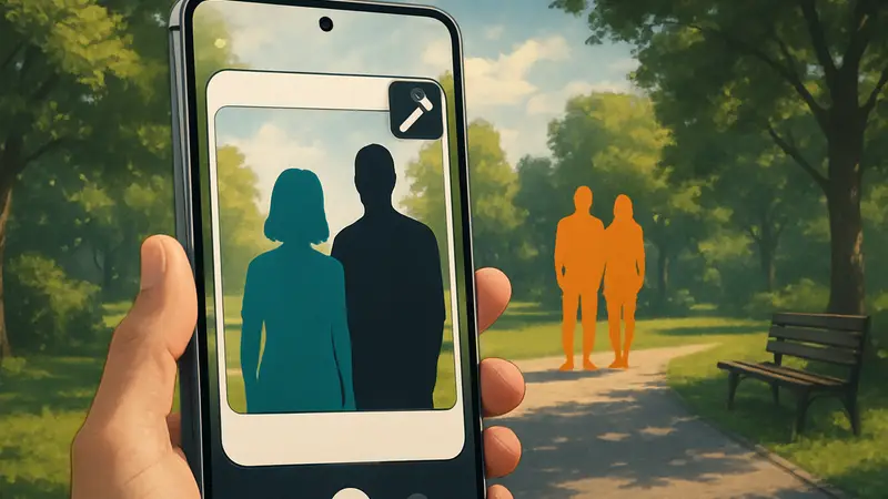 Смартфон Samsung Galaxy S26, демонстрирующий ИИ-редактирование фотографии.