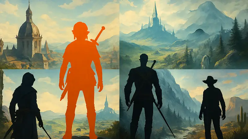 Обложки лучших приключенческих игр с открытым миром в одном коллаже
