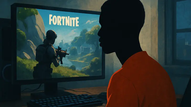 Портрет киберспортсмена или игрового стримера D4vd, связанного с игрой Fortnite