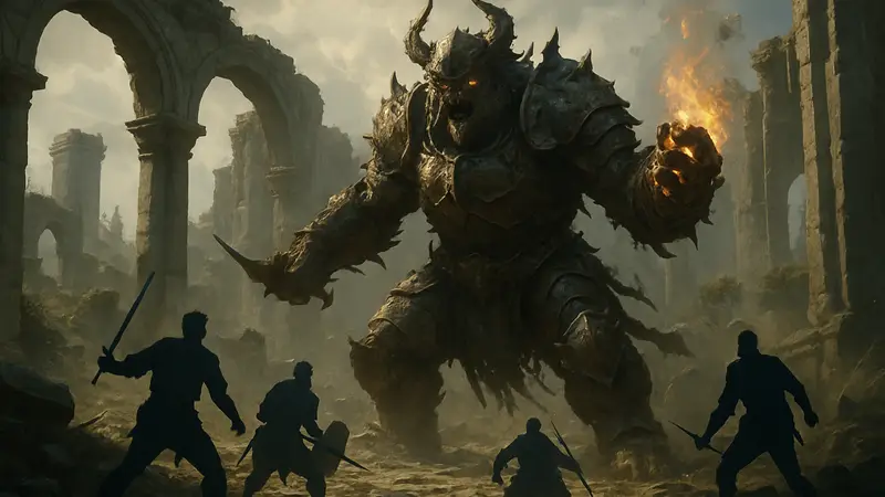 Скриншот босса Примуса Древнего из игры Crimson Desert в бою