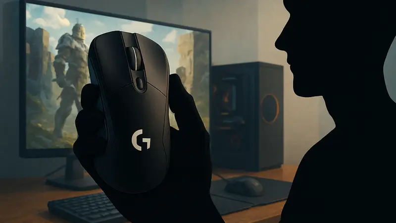 Беспроводная игровая мышь Logitech G703 Lightspeed в руке геймера