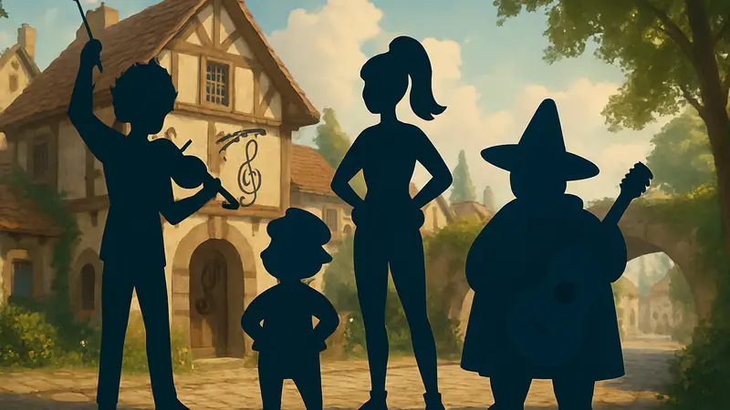 Арт с персонажами музыкальной RPG People of Note от Annapurna Interactive, стилистика игры.