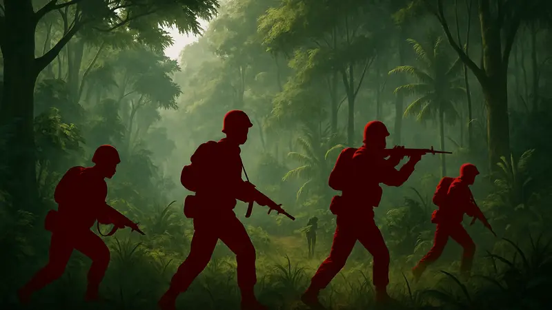 Кадр из игры Hell Let Loose: Vietnam, солдаты в джунглях, превью шутера