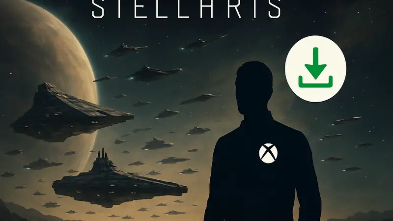 Скриншот космической стратегии Stellaris с флотом кораблей, бесплатно получающих DLC