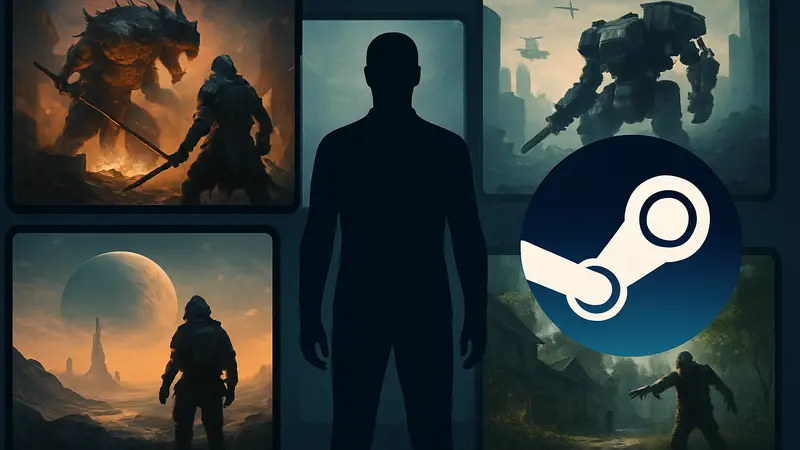 Скриншоты лучших новых игр Steam 2026 года с логотипом Steam