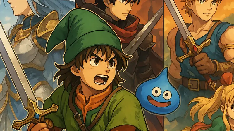 Изображение обложек или персонажей из новых JRPG, выходящих в феврале 2026 года, включая Dragon Quest 7.