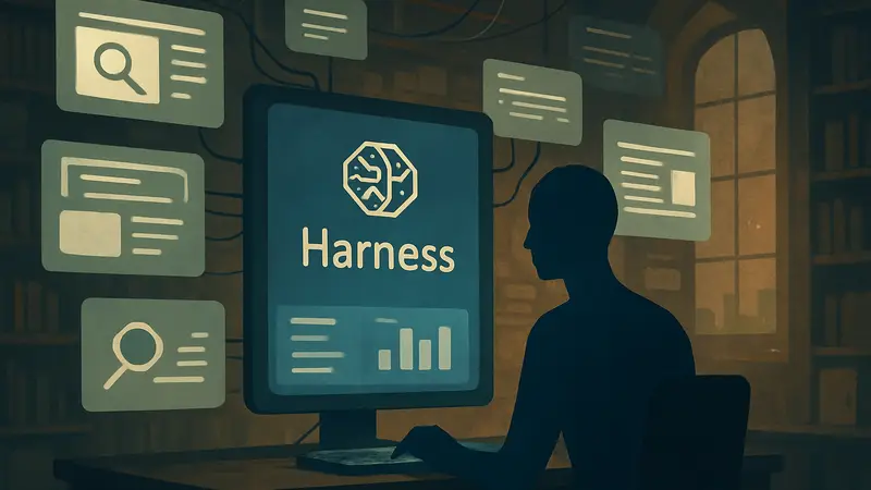 Визуализация работы ИИ-агента Harness-1, обрабатывающего информацию