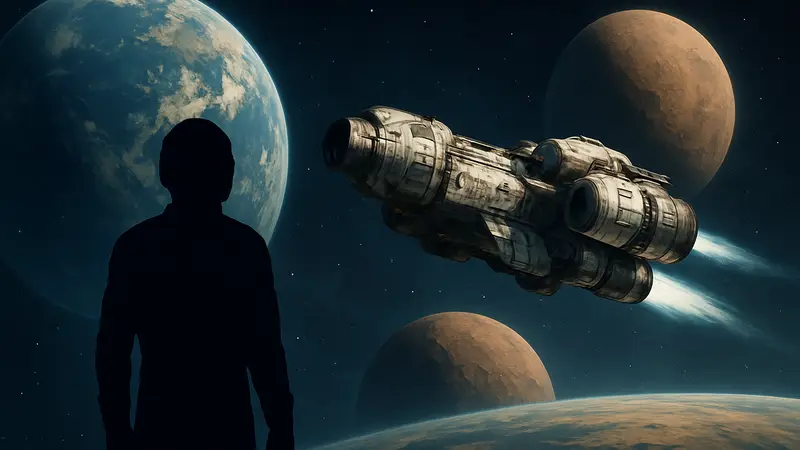 Космический корабль Starfield на орбите планеты, летящий к одной из пустых планет на PS5.