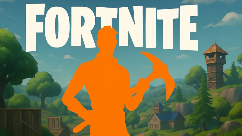 Игровой персонаж из Fortnite на фоне логотипа игры. Полное руководство и советы для новичков.