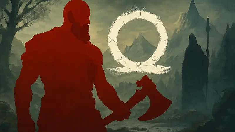 Логотип викторины Name That Game от GameRant с изображениями Кратоса и скандинавских мотивов.