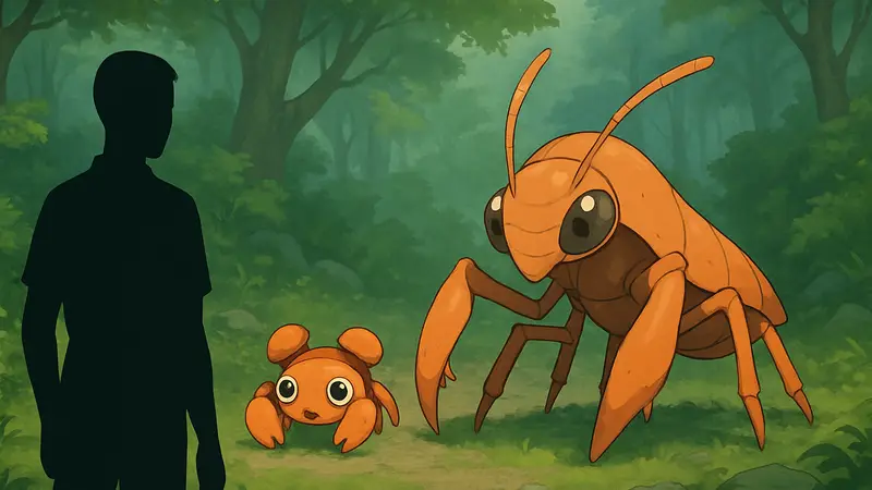 Фан-арт эволюций покемона Параc без паразитического гриба, показывающий его насекомое-форму.