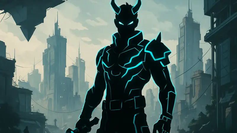 Скин Damon в Fortnite Crew Pack на май 2026 года. Игровой персонаж в кибернетическом стиле.