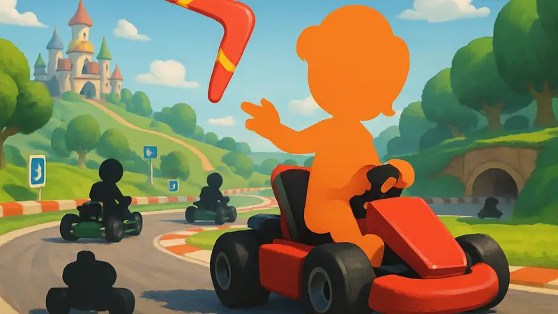 Игровой процесс Mario Kart World с бумерангом, перед нерфом в патче 1.6.0.