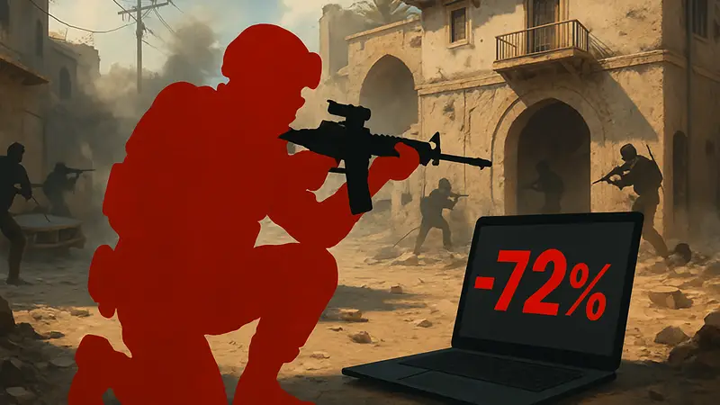 Изображение Insurgency Sandstorm, демонстрирующее тактический бой и скидку 72% на ПК.