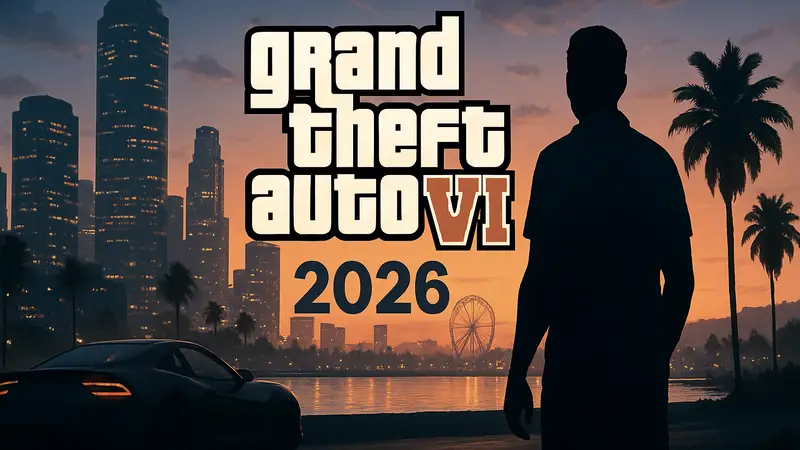 Логотип Grand Theft Auto 6 с подтверждённой датой выхода в 2026 году.