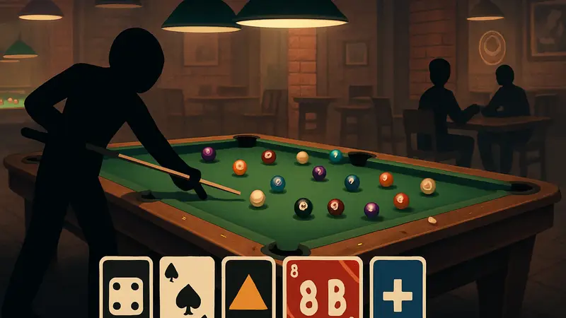 Скриншот игры Ultrapool, сочетающей бильярд и карточные элементы