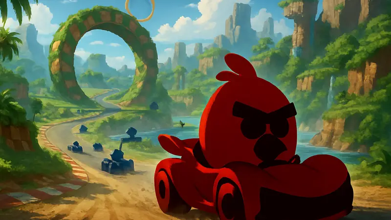 Красный из Angry Birds участвует в гонке Sonic Racing: CrossWorlds