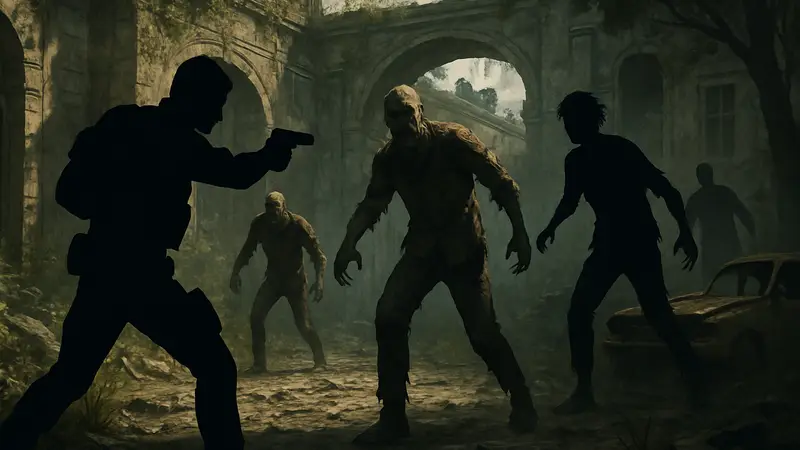 Скриншот или концепт-арт боевой мини-игры Resident Evil Requiem, демонстрирующий экшен.