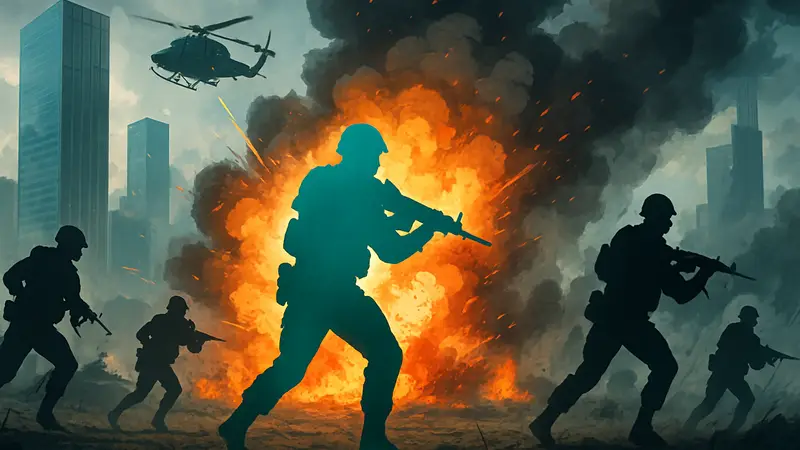 Скриншот из Battlefield 6 с режимом Operation Augur, битва, взрывы