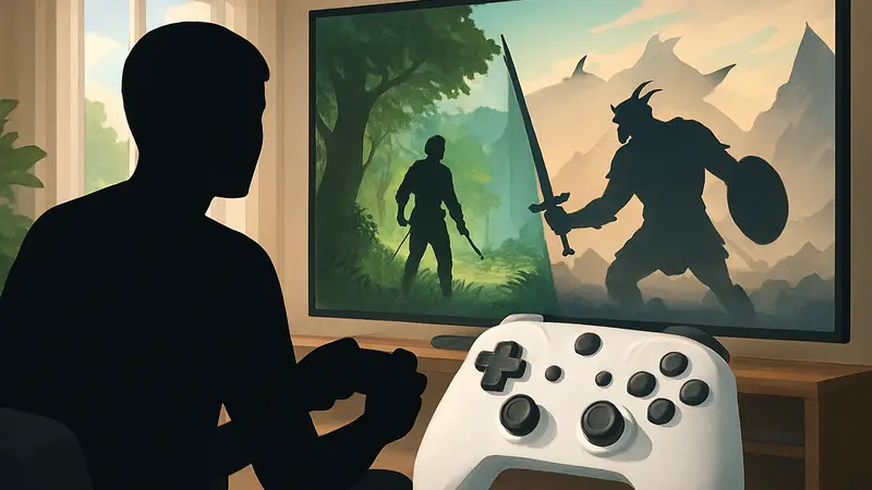 Игровой контроллер и компьютерные игры на выходных, символизирующие досуг геймеров