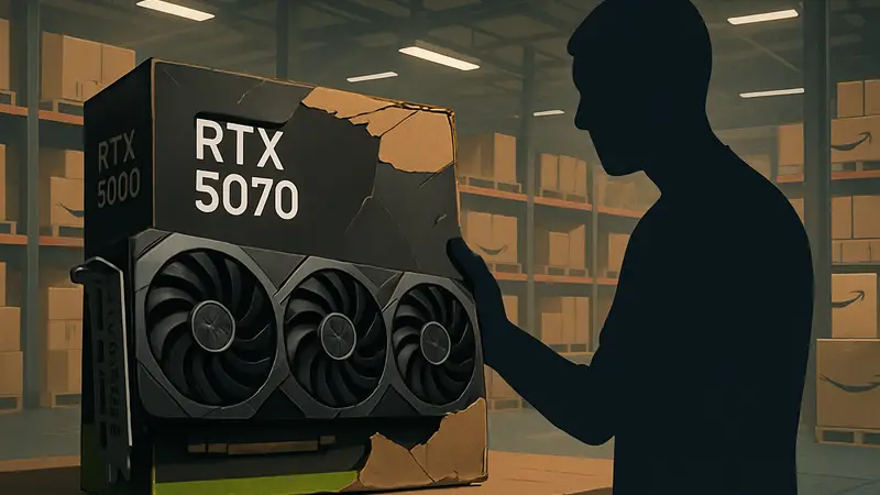 Видеокарта Nvidia RTX 5070 Ventus 3X на Amazon Resale, коробка повреждена