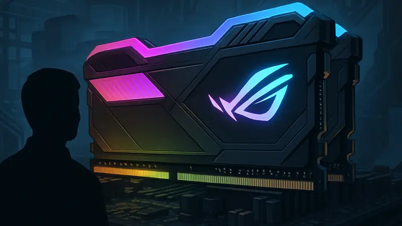 Модули оперативной памяти ASUS ROG с подсветкой, логотип ROG