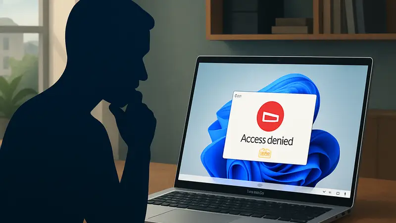 Изображение ошибки «C:\ is not accessible – Access denied» на экране Samsung ПК с Windows 11.