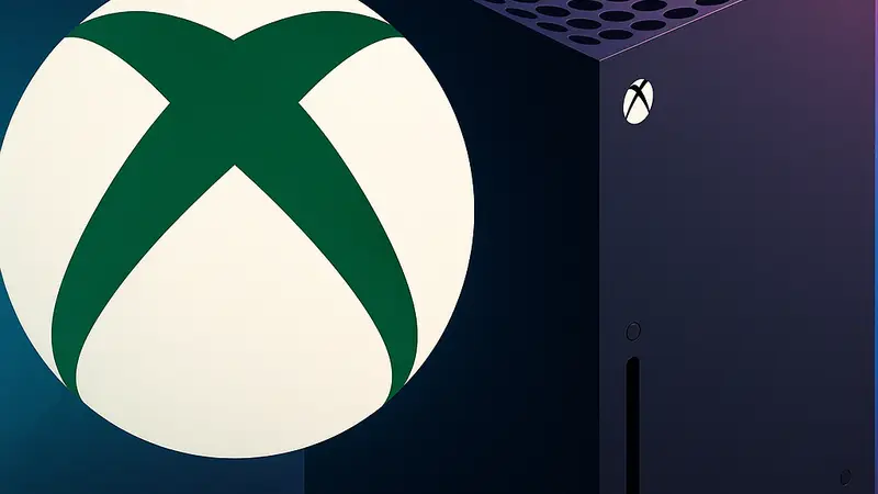 Логотип Xbox на фоне игровой консоли, символизирующий эксклюзивы платформы