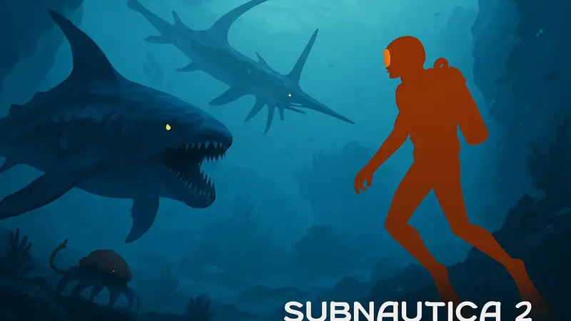 Кадр из Subnautica 2 с подводными существами и игроком, анонс обновления игры