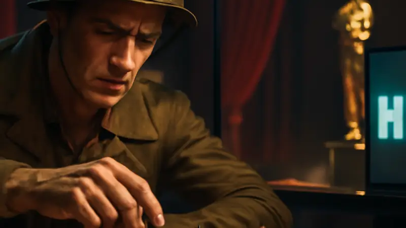 Кадр из фильма «One Battle After Another», демонстрирующий напряжённый момент, перед церемонией Оскар 2026.