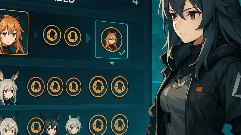 Интерфейс Arknights Endfield, демонстрирующий окно обмена или использования токенов персонажей.