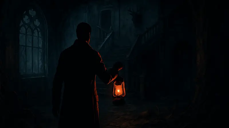 The Occultist: скриншот из хоррор-игры с мрачной, но красивой графикой