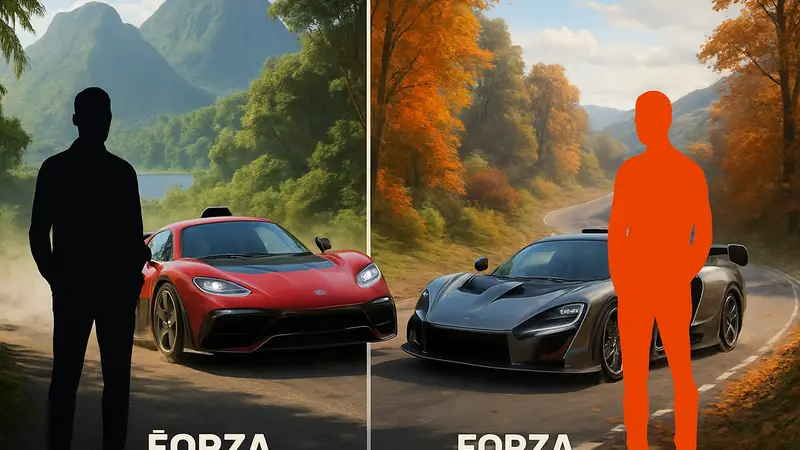 Сравнение графики Forza Horizon 6 и Forza Horizon 4, показывающее минимальные изменения при росте системных требований.