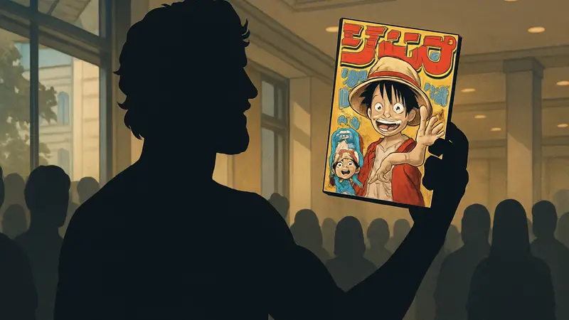 Логан Пол, демонстрирующий редкий выпуск манги Weekly Shonen Jump #34 с изображением One Piece.