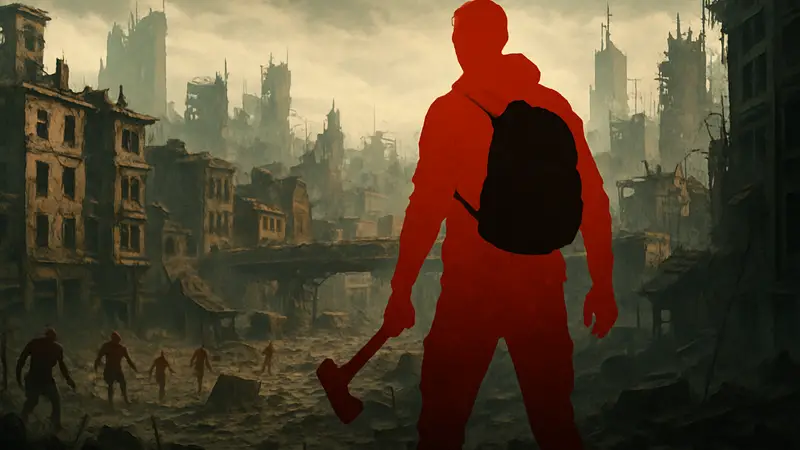 Персонаж из Dying Light на фоне разрушенного города, надпись "The Beast Update".