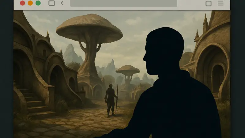 Скриншот из игры Morrowind, запущенной в веб-браузере.