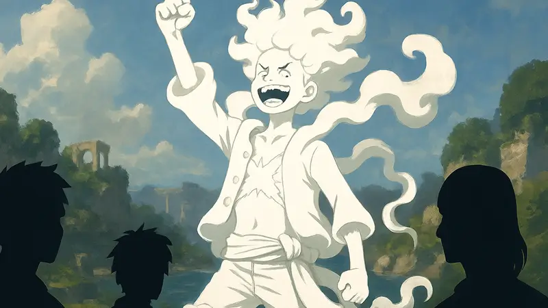 Луффи в трансформации Gear 5 из аниме One Piece, спорная форма героя