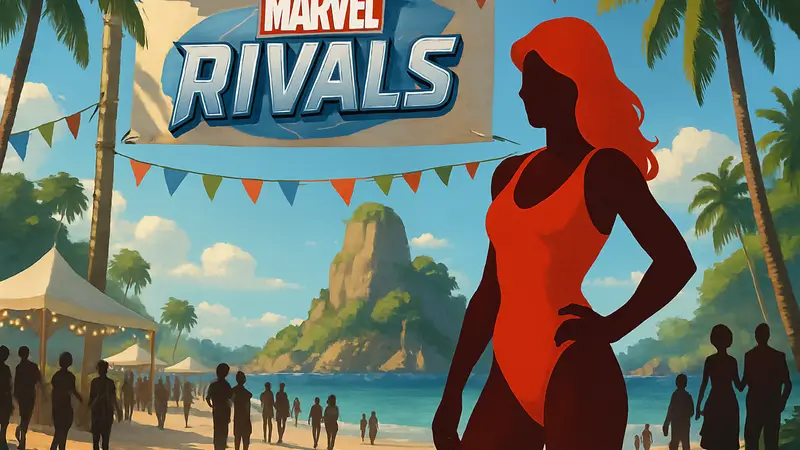 Marvel Rivals: Чёрная Вдова в новом скине в купальнике. Изображение с обложки фестиваля.