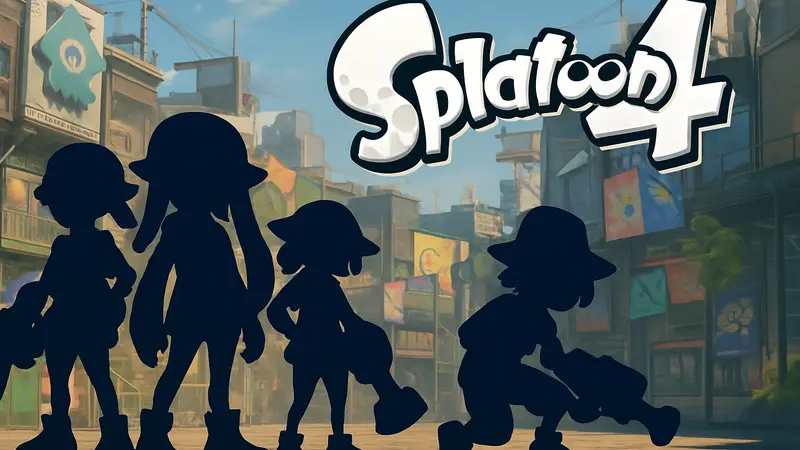 Иллюстрация персонажей из Splatoon, логотип Splatoon 4, новости игровой индустрии Nintendo