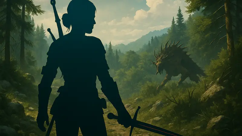 Косплей Цири из The Witcher IV от veronicas_yapp, ведьмачка с мечом и снаряжением, охотница на чудовищ