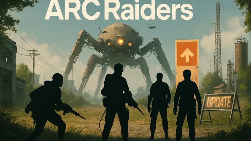 Логотип или скриншот игры ARC Raiders, демонстрирующий персонажей или геймплей. Возможно, акцент на обновлении.