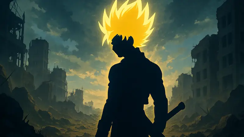 Будущий Транкс в одной из своих сильнейших трансформаций Super Saiyan из Dragon Ball.