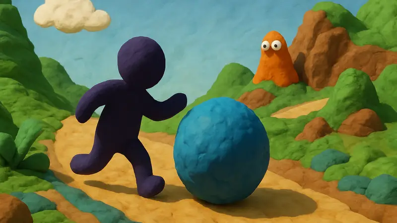 Пластилиновый персонаж из мобильной игры Clay Jam.