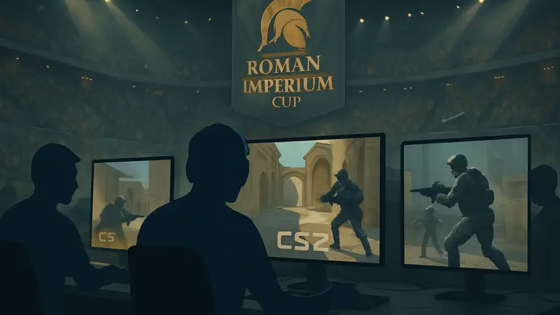 Киберспорт CS2: игроки на LAN-турнире Roman Imperium Cup V соревнуются за победу.