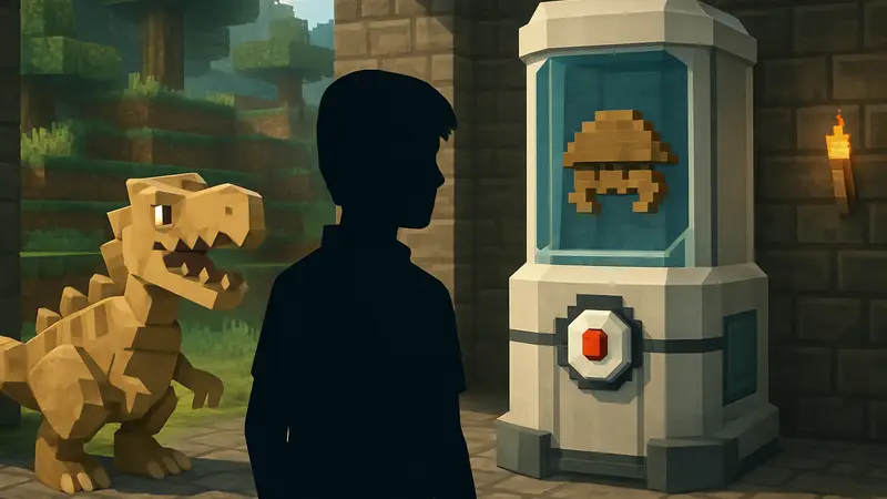 Ископаемый покемон и Машина Воскрешения в Minecraft Cobblemon.